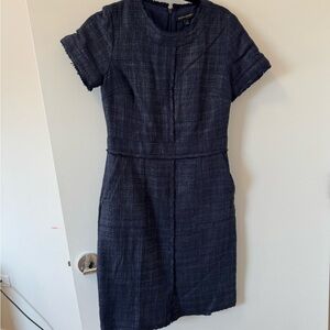 Banana Republic Blue Sheath Dress Short Sleeve Crew Neck